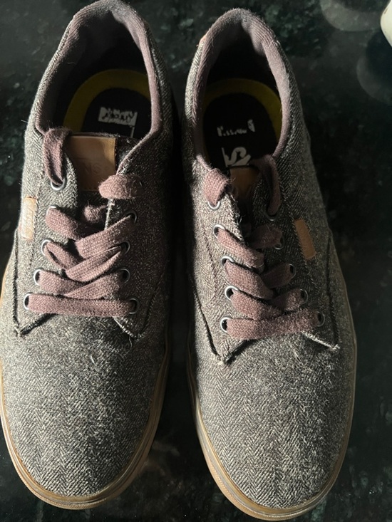 Vans Other - Vans Brown Herringbone Canvas Sneakers